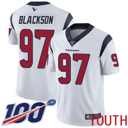 Houston Texans Limited White Youth Angelo Blackson Road Jersey NFL Football 97 100th Season Vapor Untouchable